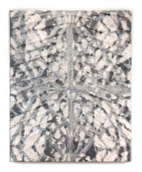 An oil painting titled Raised Black and White Fountain