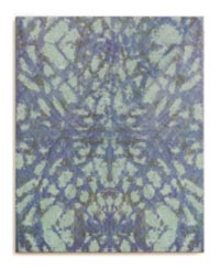 An oil painting titled Emerald and Cobalt Fountain